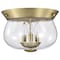 Nuvo Boliver 3-Light Flush Mount Vintage Brass Clear Seeded Glass 60/7807 - alternate 3